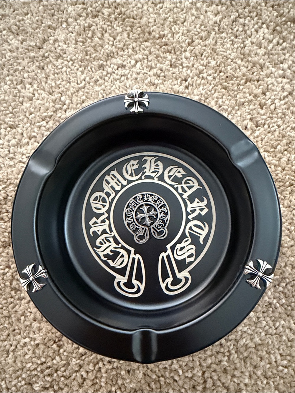 CH Black and Silver Logo Ashtray